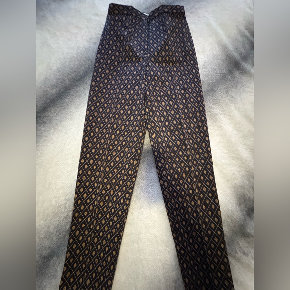 Talbots Black Pants with Tan Diamond Print - Picture 6 of 10